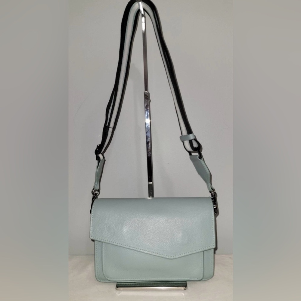 Botkier NY Cobble Hill Pebbled Leather Crossbody Bag Seafoam Blue